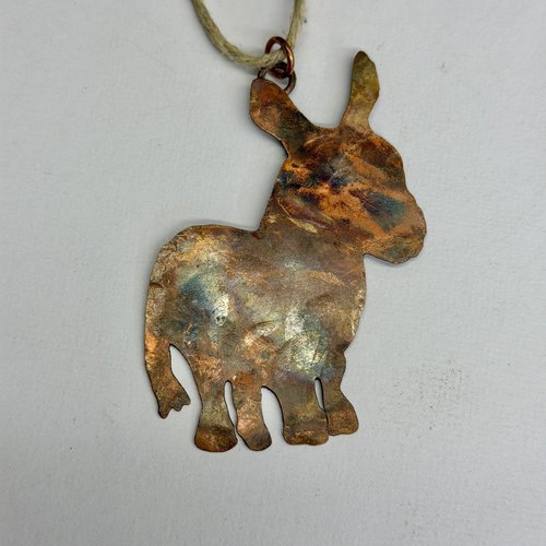 Copper Donkey Ornament