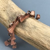 Horseshoe Nail Link Bracelet, Copper Coated