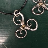 Horse Shoe Nail Open Triskelion Equestrian Necklace