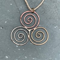 Triskelion Ornament, Tri-Color Triple Spiral