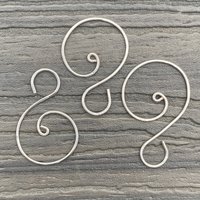 Silver, large swirl ornament hooks