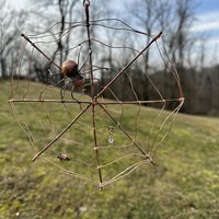 Copper Spider Web Hanging Decoration