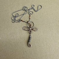 Sterling & Copper Dragonfly Pendant on stainless steel chain.