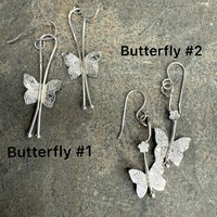 Sterling textured butterfly dangle earring choices.