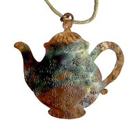 Copper Tea Kettle Ornament on white background