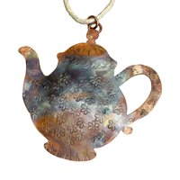 Copper Tea Kettle Ornament on white background