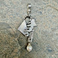 Freeform, Organic Sterling Necklace, front view.