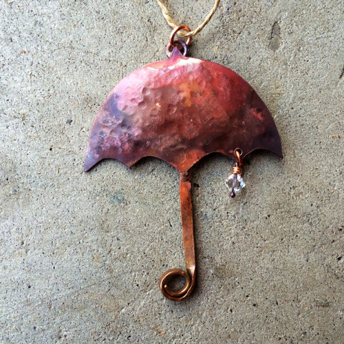 copper umbrella ornament