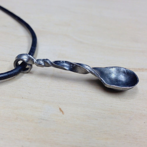 horseshoe nail spoon necklace