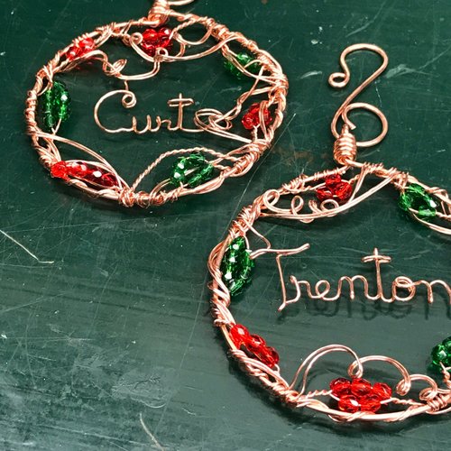 Copper Wire Written Name Ornament