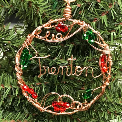 Copper Wire Written Name Ornament