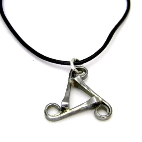 horseshoe nail triangle necklace