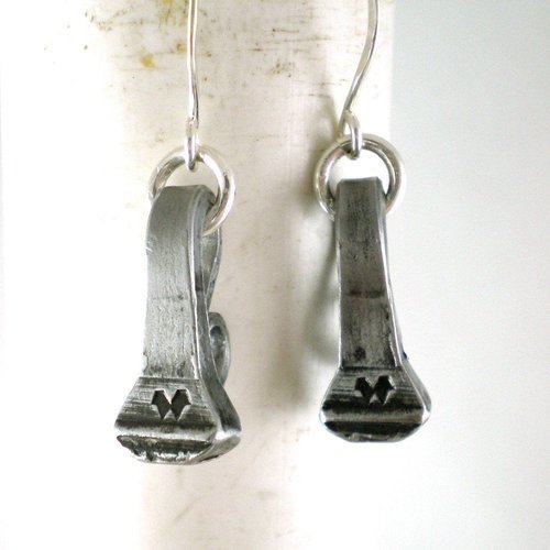 Horseshoe nail dangle earrings