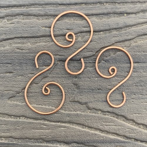 small copper swirl ornament hooks