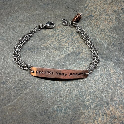 Protect Your Peace mixed metal bracelet.